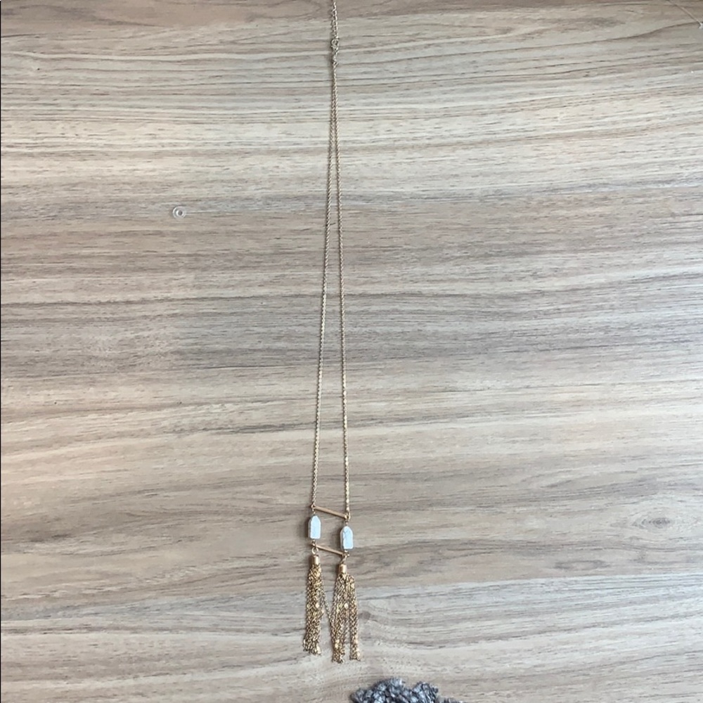 Long gold necklace